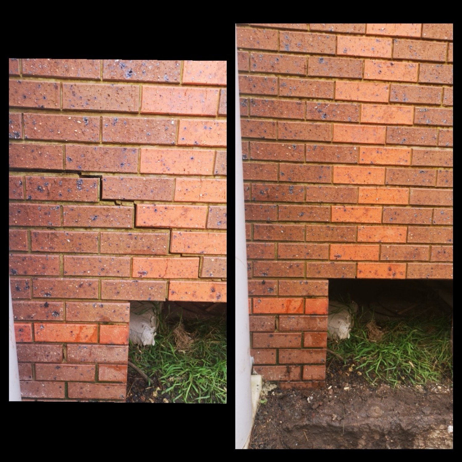 Brick wall crack repaired