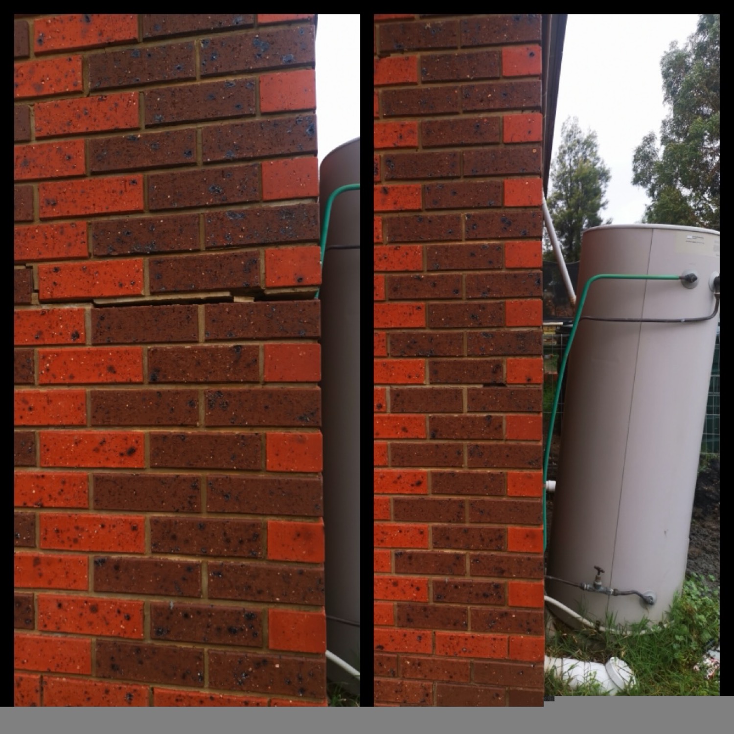 Cracked brickwork corrected