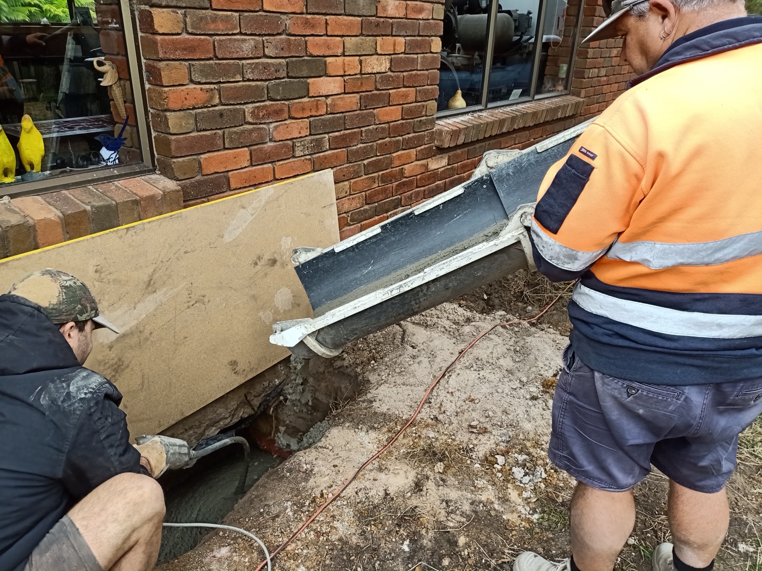 Concrete pour for underpinning