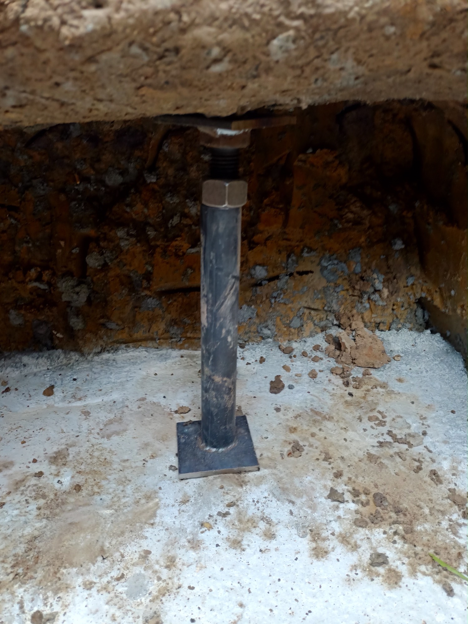 Steel support installed